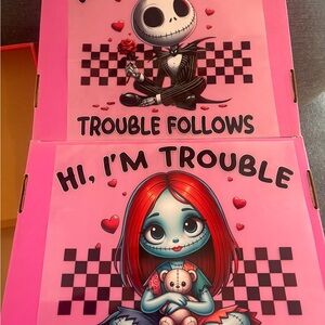 Pink 'Trouble Follows' Graphic shirts